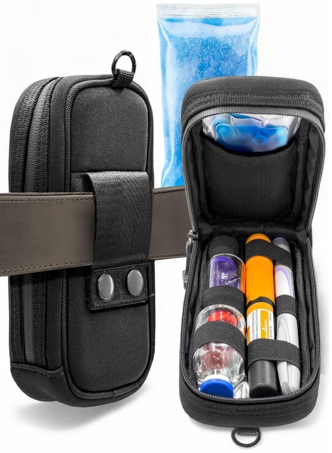 ENCASED Wearable Insulin Travel Cooler Belt Case - TSA Approved Ice Pack, Double Insulated Cooling Bag, Diabetic Medication Holder with Pens Storage Pouch (Wrist/Neck Carrying Straps Included) - Image 1